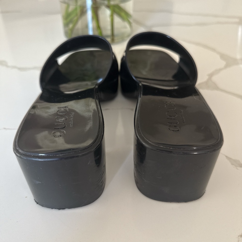 Gucci Glossy Black Women's Mules - Picture 4 of 5
